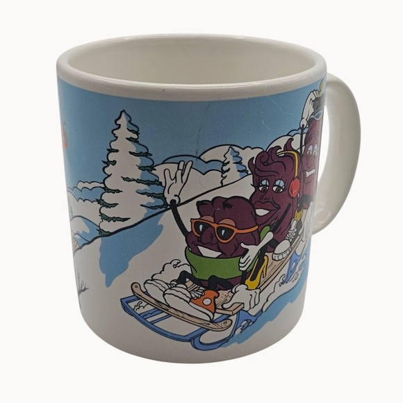 Vtg 1988 "The California Raisins" Coffee Tea Mug Winter Fun 80s Music Band USA - Picture 3 of 9